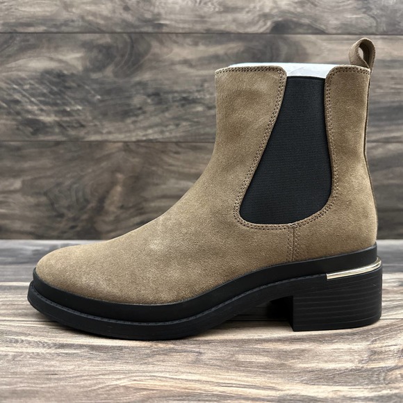 NIB Kenneth Cole Levon 2.0 Welt Chelsea Suede Ankle Boots Bootie Dark Taupe 8.5M - Picture 5 of 11